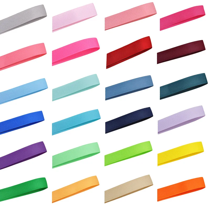 6/9/16/25/38mm Grosgrain Ribbon Solid Colour/High Quality 100% Polyester Dense Grosgrain Tapes/Hair Bows Making Tapes 213997