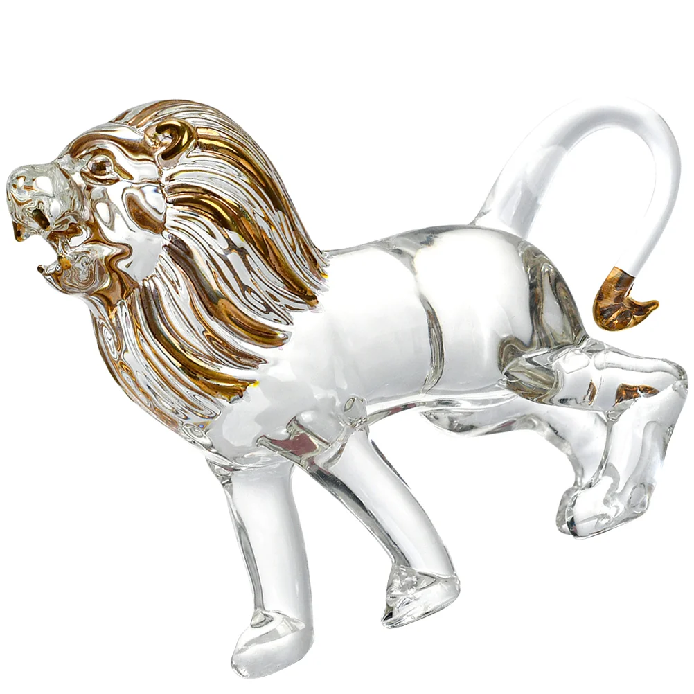 

Lion Shape Decoration Lion Designed Adorns Crystal Craft Office Desktop Lion