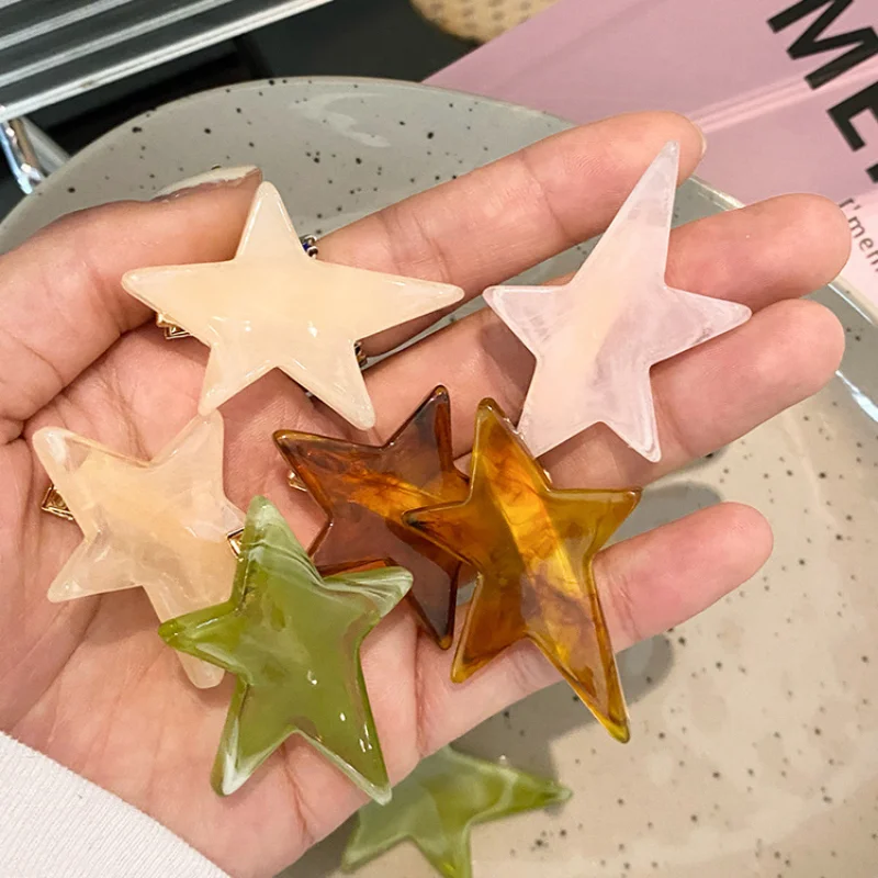 1/2 шт. акриловые заколки для волос со звездами Y2k девочек милые нестандартные