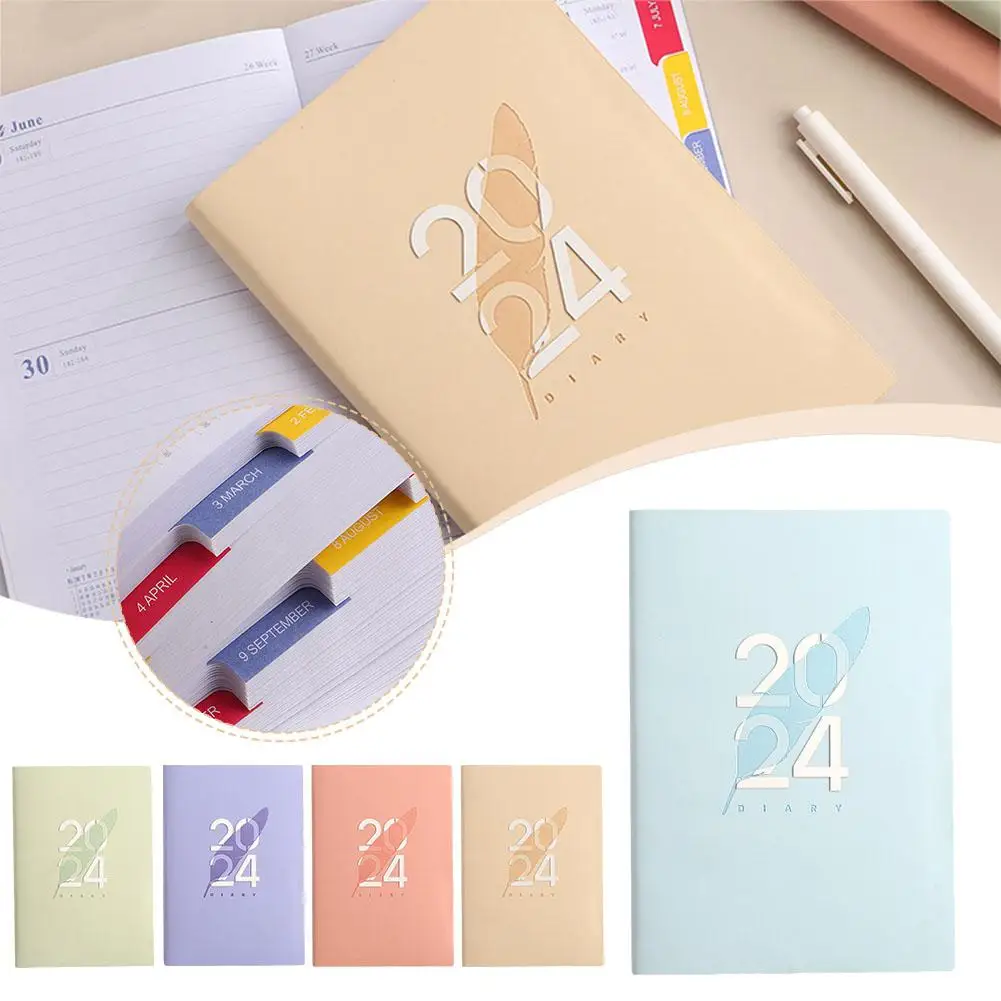 

2024 Agenda Book 365 Day Daily Plan Book Notebook Journal Daily Office Agenda Notepad Schedule Decorative P5H9