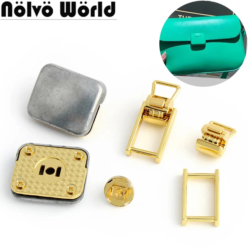 

5-10-20Sets K Gold Metal Magnetic Button Locks For Leather Craft Women Bags Handbag Purse Clasp Buckles DIY Hardware Accessories
