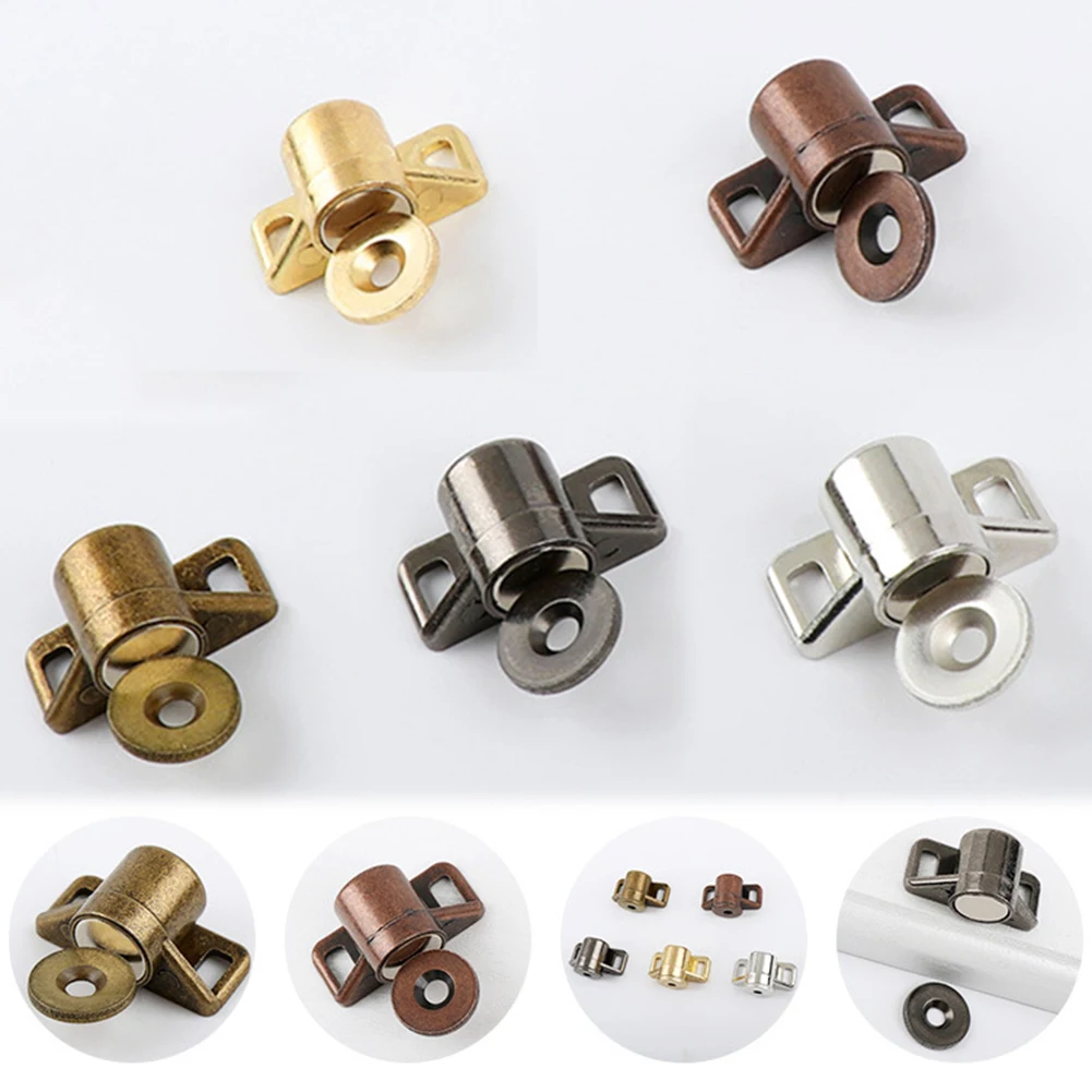 

1pcs 35.5*19mm Zinc Alloy Magnetic Latch 3*screws For Dressers Doors Cabinets Magnetic Round Antique Touch Beads Latch Hardware