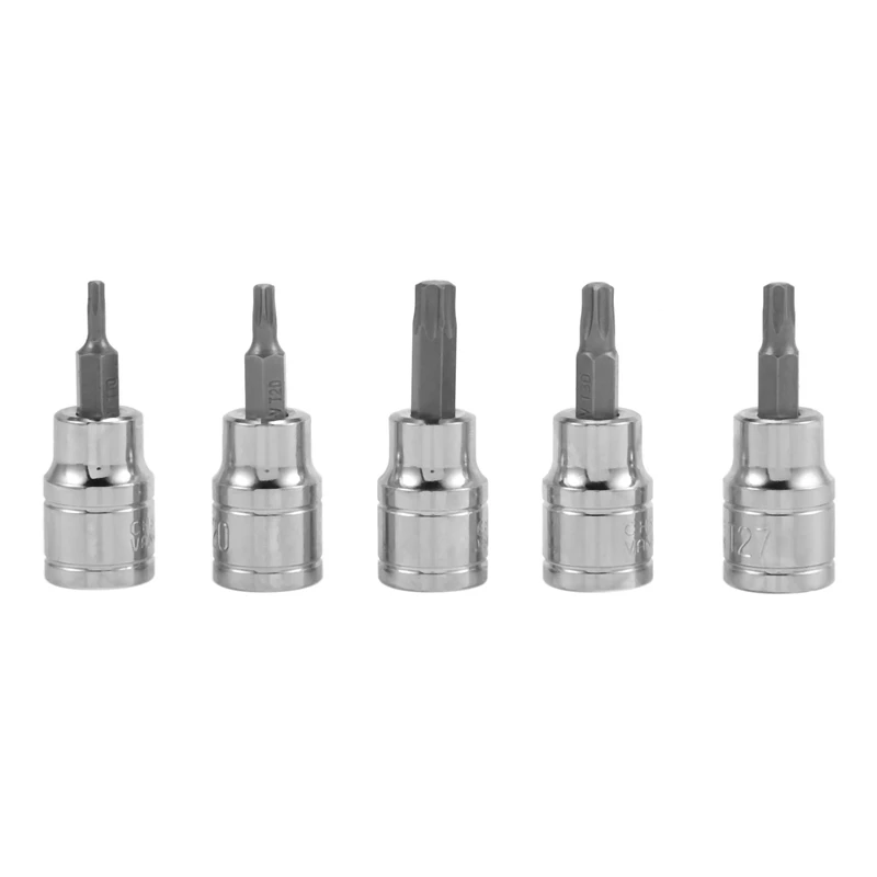 

3/8 Inch Drive Sleeve Star Key Drill Set Chrome Vanadium Steel Pressure Batch Sleeve Tool Sleeve Set T10-T55 Drill Socket Wrench