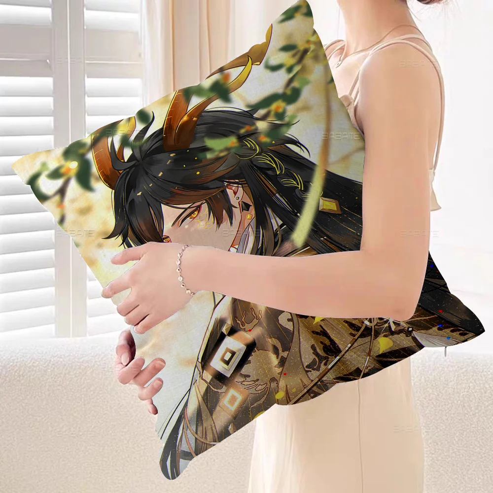 Genshin Impact ZhongLi Morax наволочка декоративная подушка диван домашний декор чехол