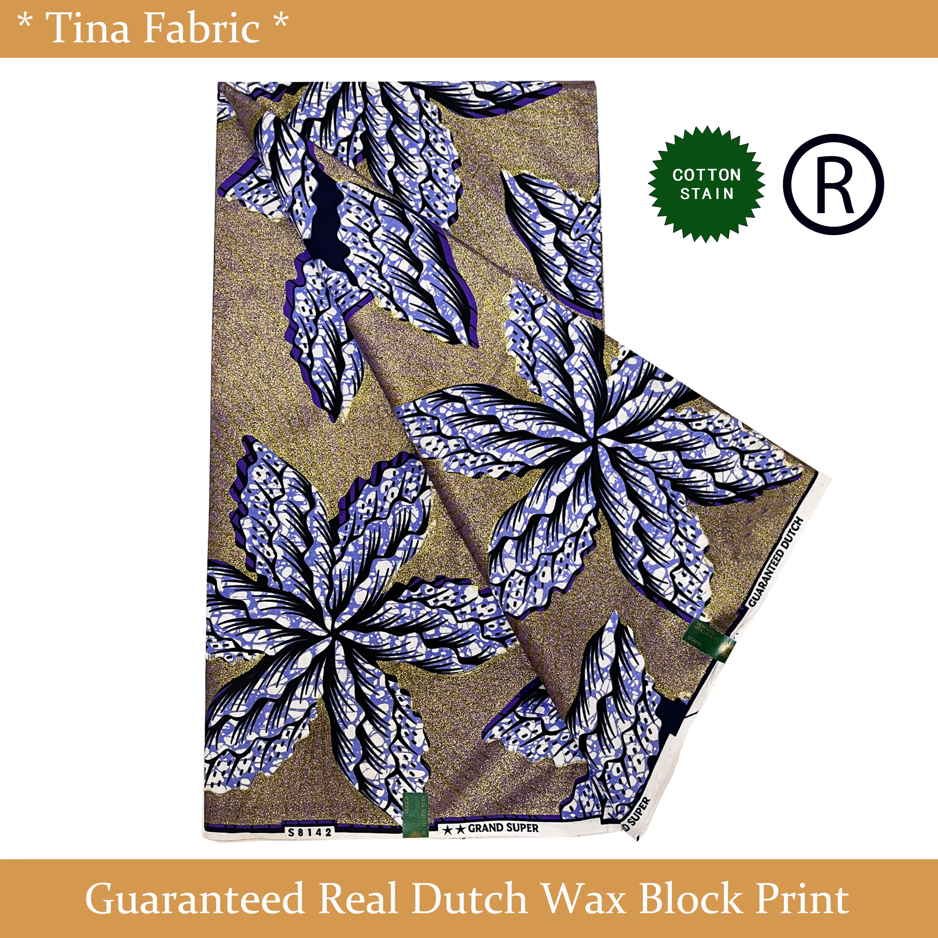 

Настоящая восковая нигерийская голландская ткань батик для шитья, 6 ярдов, 100% Оригинальная Ткань супер блестящий Glam, ткань с Африканским воском из Голландии