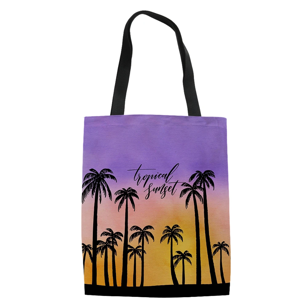 Colorful Tree Pattern Portable Shopping Bag Fashion Outdoor Travel Handbag Lightweight Adult Women Bolso De Mano