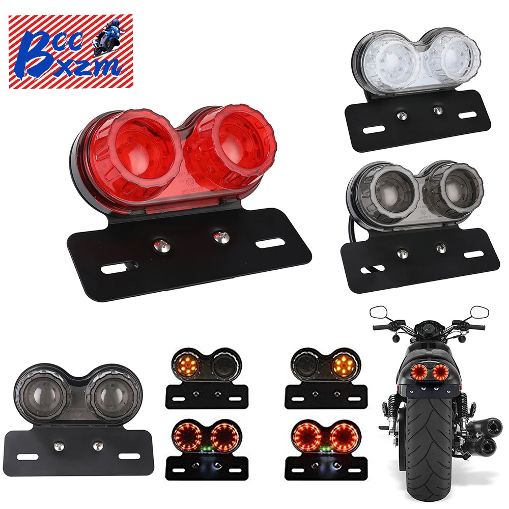 

For BMW Motorcycle 12V LED Taillight Custom Motorbike Rear Stop Brake Lamp License Plate Light Turn Signal Indicators Universal