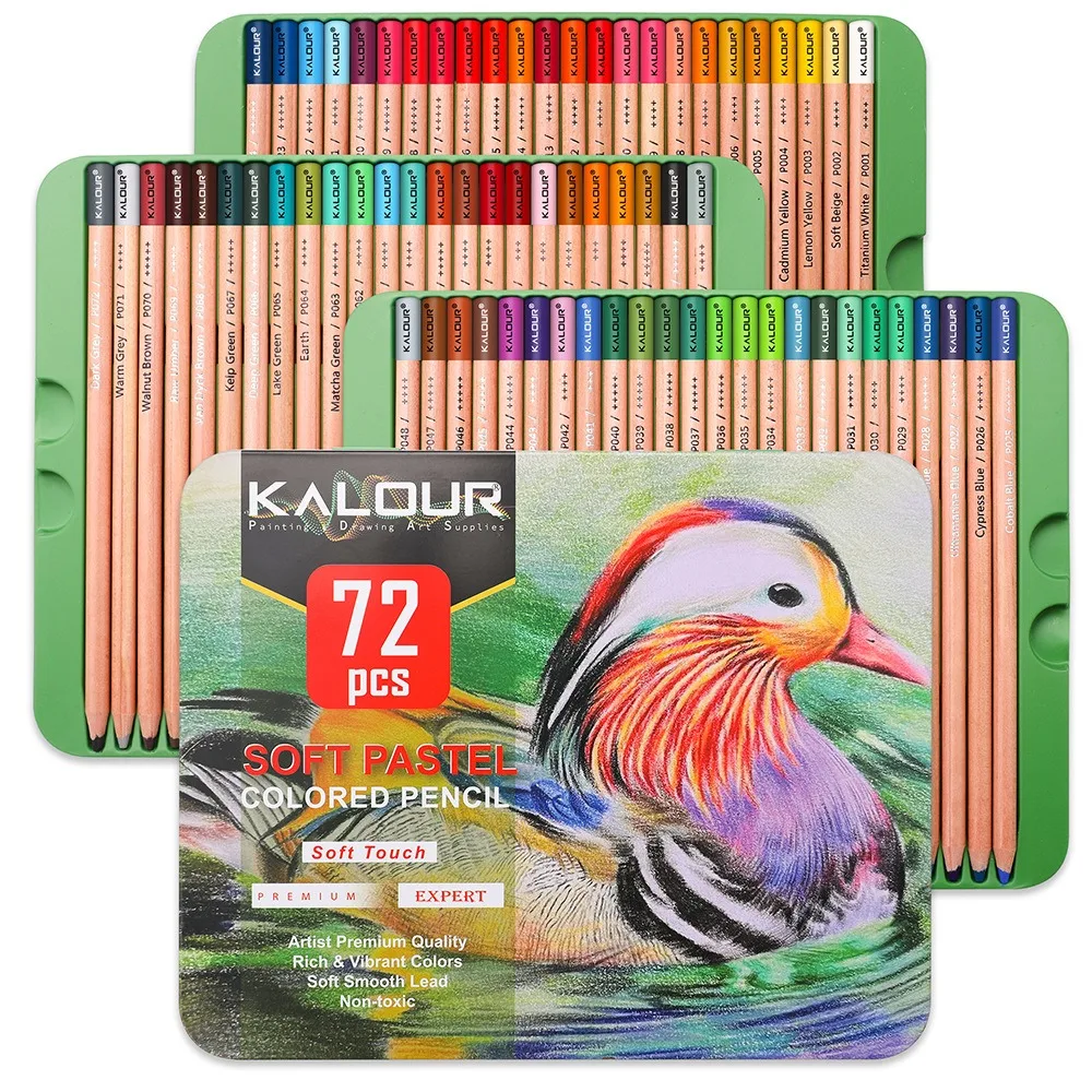 

KALOUR Цветные карандаши 50/72 шт., металлические/пастельные