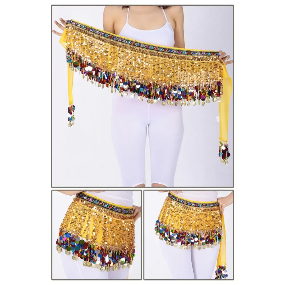 Наряд для танца живота тонкая Регулируемая мини-юбка с блестками и бахромой