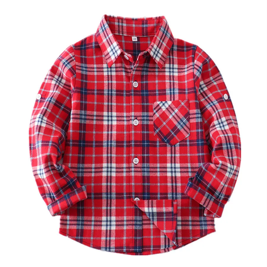 Детская Фланелевая рубашка с длинным рукавом на Возраст 3-14 лет