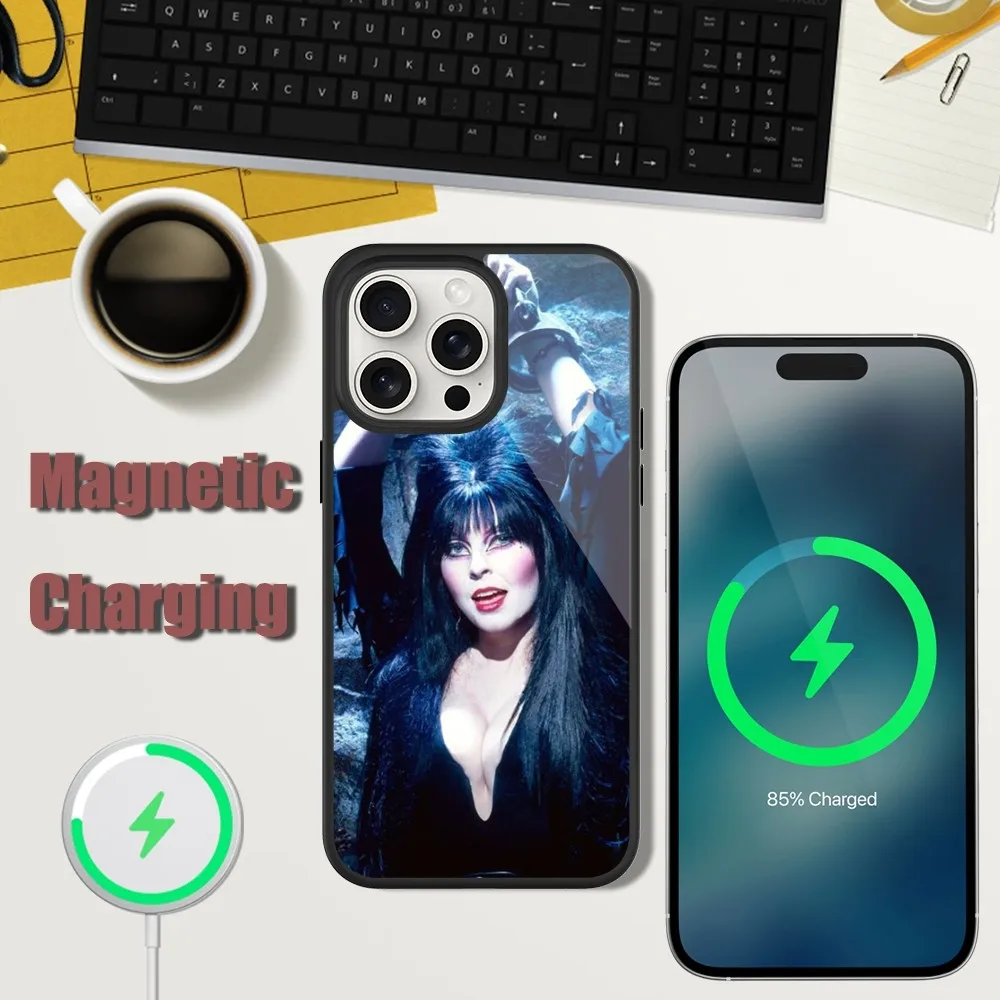 Чехол для телефона Film E-Elvira M-Mistress of the D-Dark iPhone 13 15 11 12 14 Plus Pro Max стеклянный зарядный