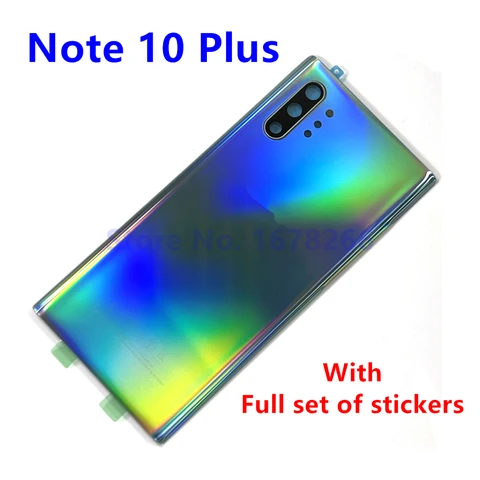 Задняя стеклянная крышка для Samsung Galaxy Note10 Note10 + Note 10 Plus 5G крышка аккумулятора заднее стекло с рассеивателем вспышки и клеем