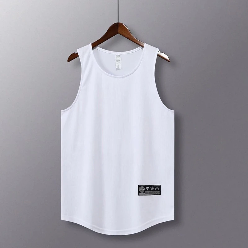 Men Bodybuilding Sports Vest Gym Tank Tops Solid Sleeveless Shirts Quick Dry Workout Vests Running Fitness Male Basketball Shirt