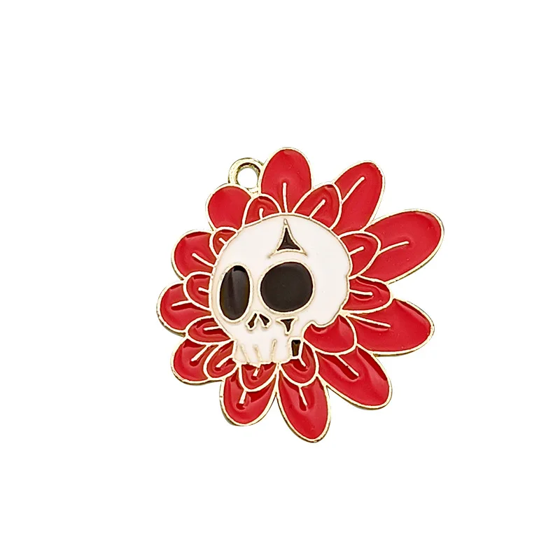 Украшения для Хэллоуина Цветочный Череп металлические аксессуары ожерелье