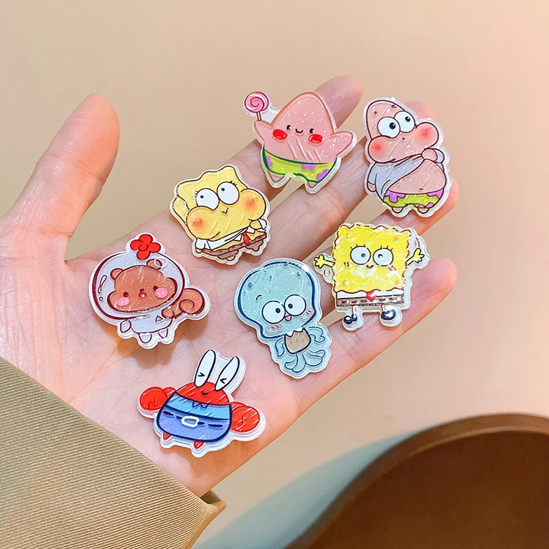 

Spongebobed Squarepants Acrylic Hairpins Cartoon Patrick Star Anime Girls Barrettes Kawaii Hair Accessories Kids Birthday Gift