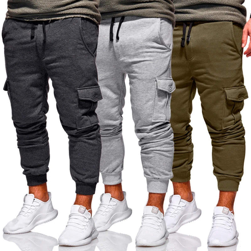 New Men Breathable Slim Casual Pants Muscle Fitness Sports Trousers Bottoms Male Running Training Leggings Jogging Trackpan