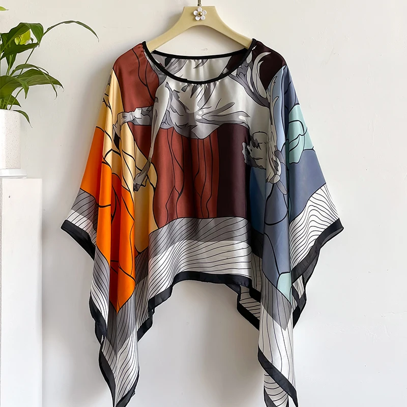 Новинка 2024 шелковый шарф 110x110 см роскошная брендовая дизайнерская женская шаль с