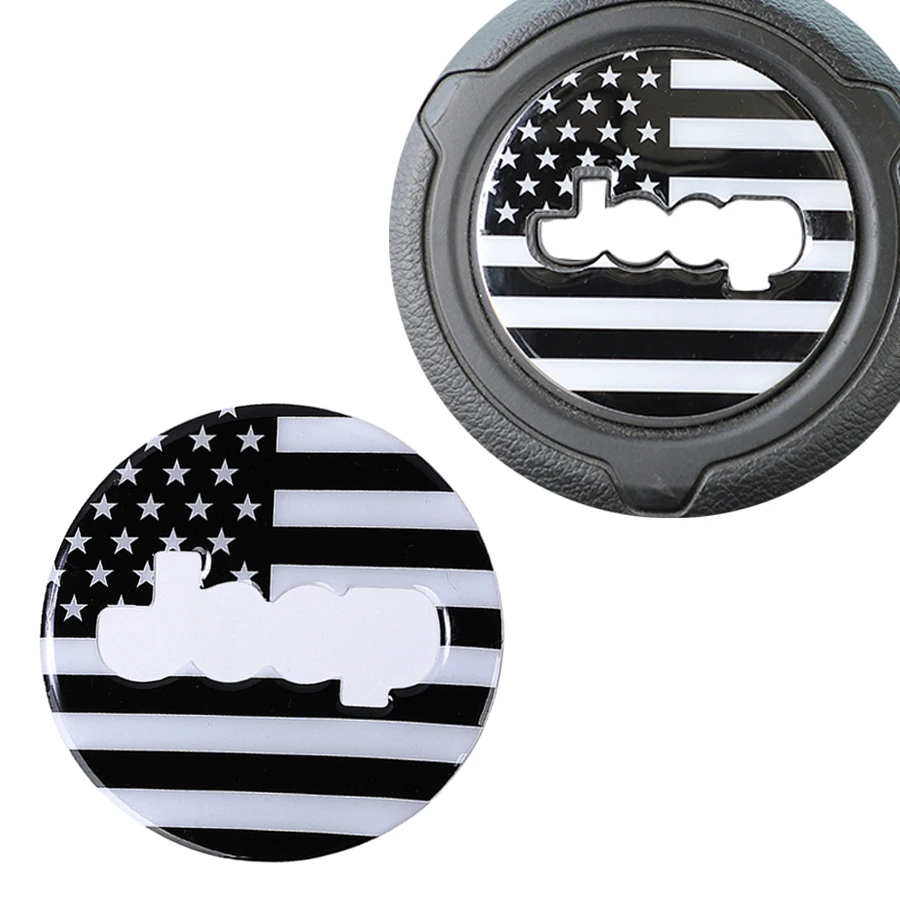 

1Pcs Car Decoration Silica gel Steering Wheel Center Trim Sticker For Jeep Grand Cherokee/Compass/Renegade/Patriot /JK Wrangler