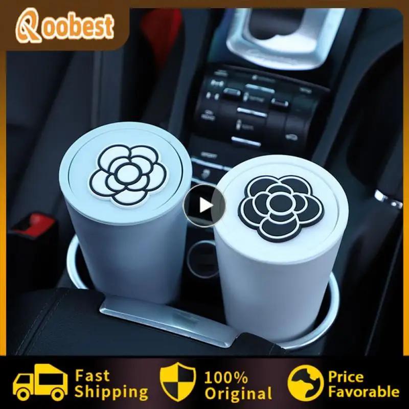 

Многофункциональная автомобильная мусорная корзина Camellia, моющаяся Автомобильная мусорная корзина, многофункциональный автоматический органайзер, контейнер для хранения с качающейся крышкой