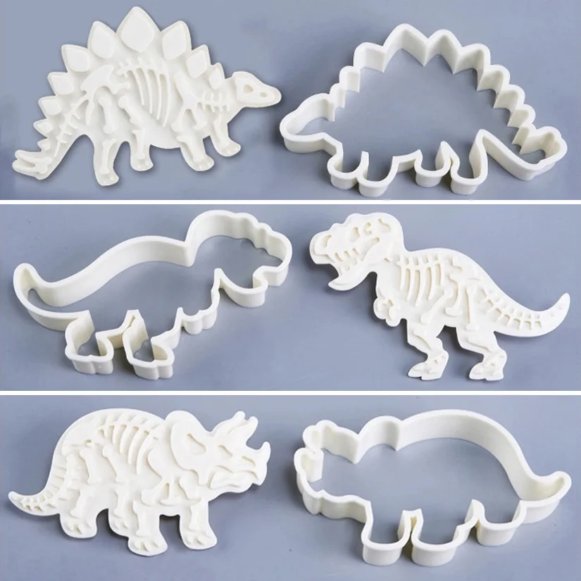 

3 Pcs/set Dinosaur Biscuit Cookie Cutter Sugarcraft Mold Fondant Cake Decorating Tools Bakeware Silicone Molds Cake Stand