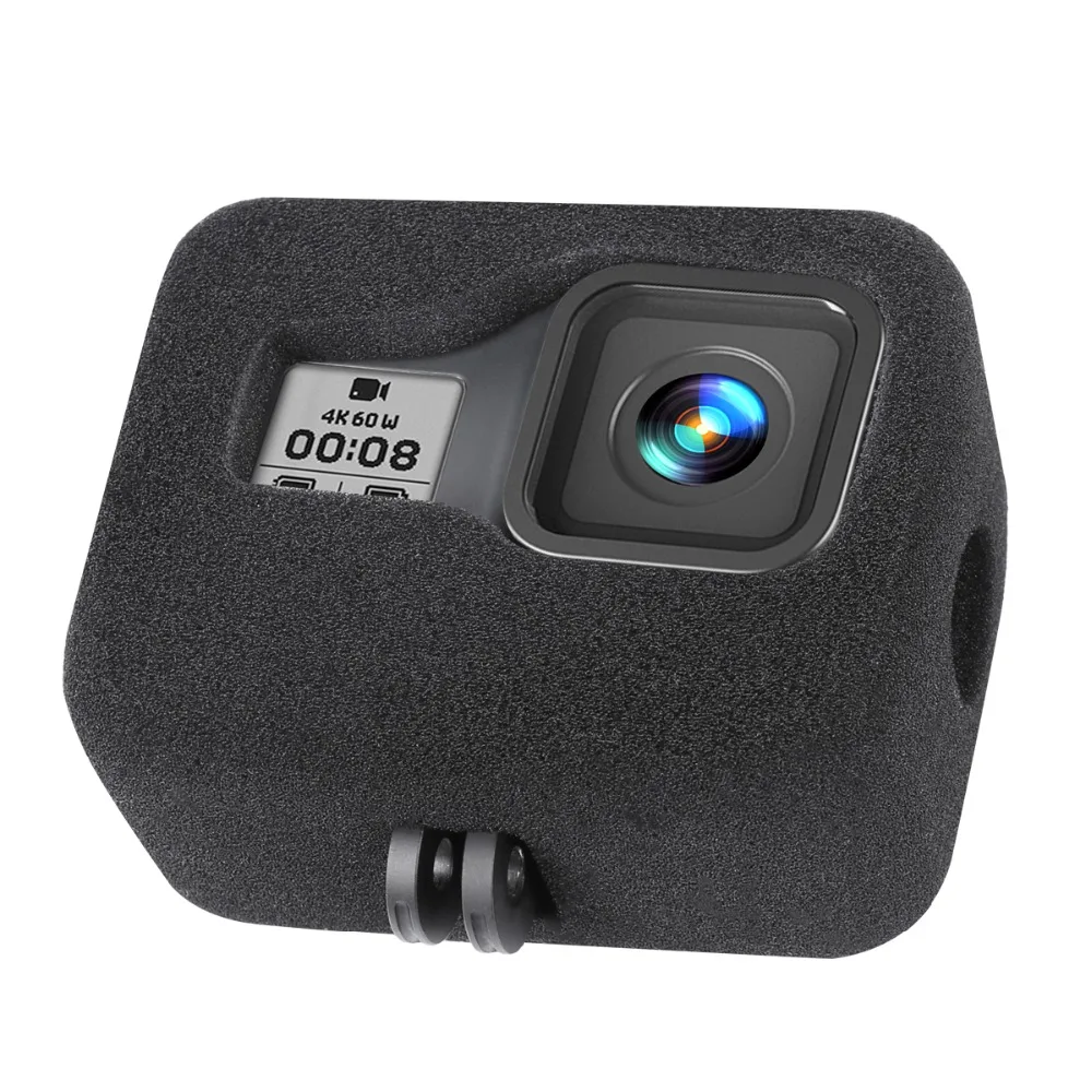 Windshield Wind Noise Reduction Sponge Foam Case Cover Housing Cap For 8 Black Action Camera Accessories |