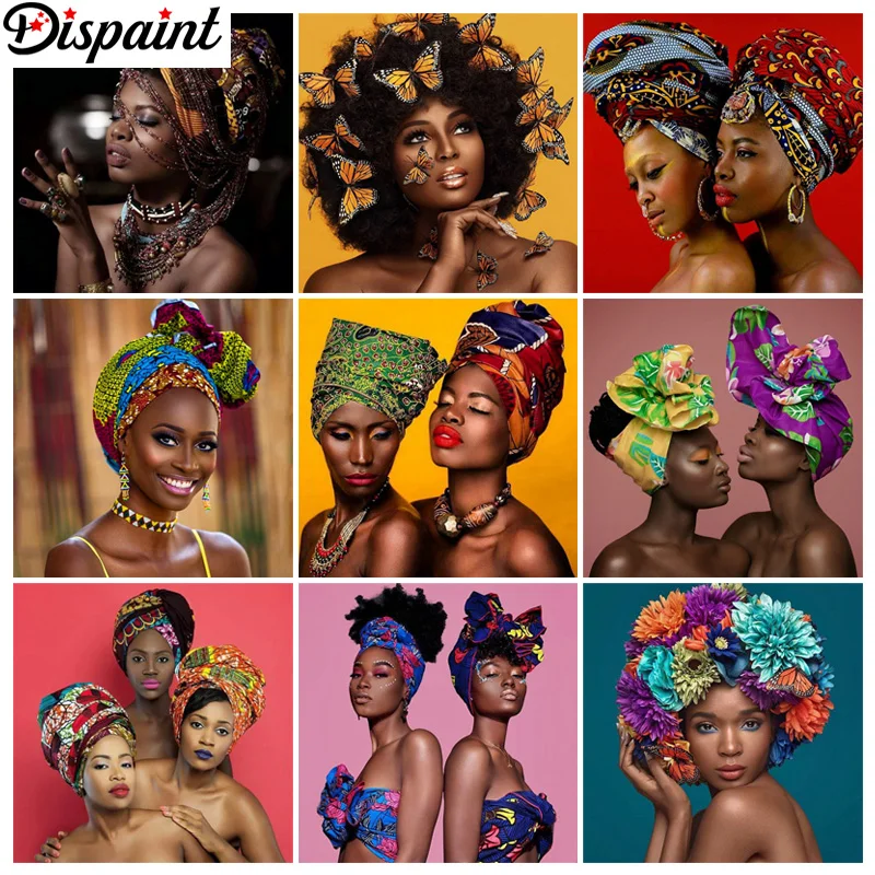 

Алмазная живопись 5D "сделай сам" Dispaint, вышивка крестиком, "Портрет Африканской женщины", домашний декор, искусственная Алмазная вышивка