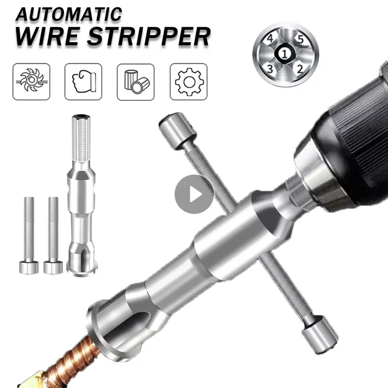 

Automatic Wire Stripper Twisted Wire Tool Cable Peeling Twisting Connector Electrician Stripping Artifact Connector Hand Tools