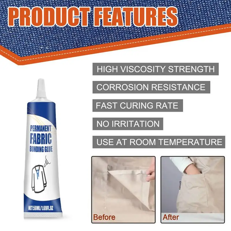 wa Klej do tkanin łatek Mocny wodoodporny klej szycia szybkiej naprawy Super