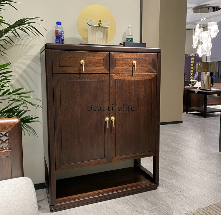 Новый шкаф для обуви из цельного дерева в китайском стиле бытовой балкон простой