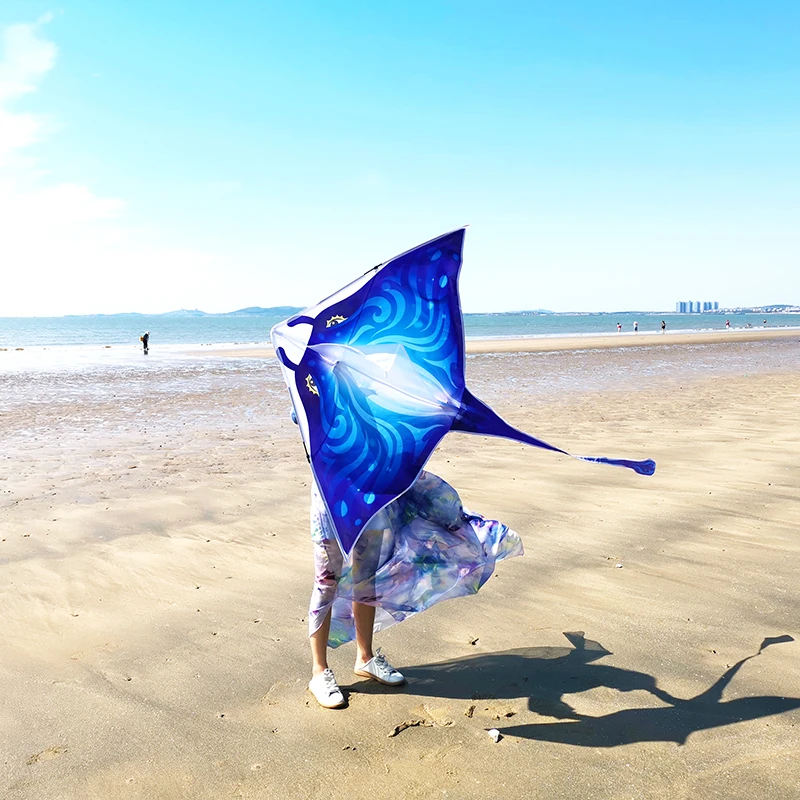 

Free Shipping New Devil Fish Kites For Kids Outdoor Flying Toys Children Wind Kite Single Line Kites For Beginner With 100m Line