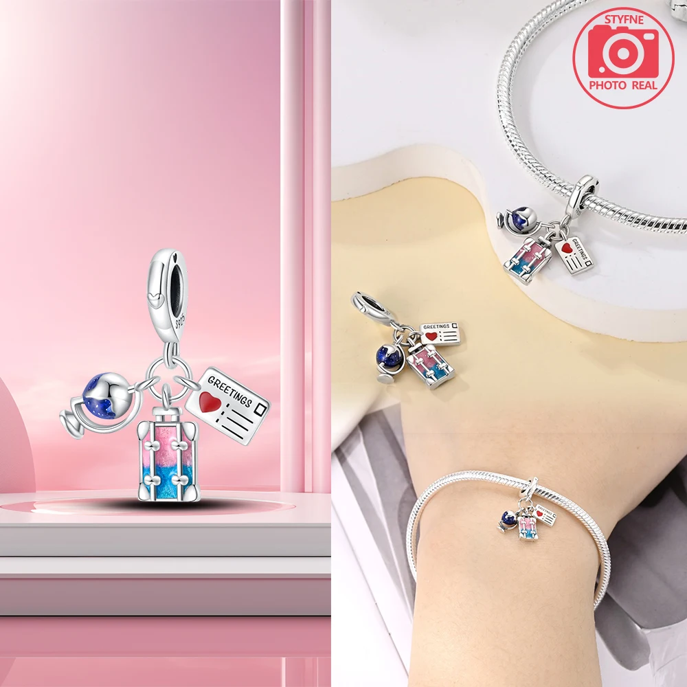 Женский комплект серебряного ожерелья с подвеской в виде самолета из 3 предметов