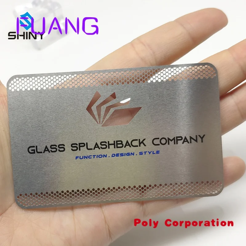 Stainless steel silver laser cut metal business cards blank credit nfc card wholesale images - 6