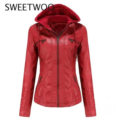 2022 Women Autumn Winter Faux Leather Jackets Coats Women Black Pu Motorcycle Leather Clothes for Women Y2K Jacket Fashion Tide