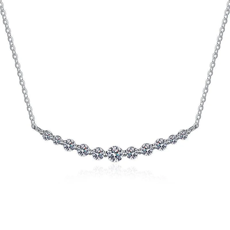 

ZFSILVER Fashion Classic 925 Silver 1.1ct Color D Moissanite Simle Face Necklaces Women Accessories Charms Wedding Jewelry Gifts
