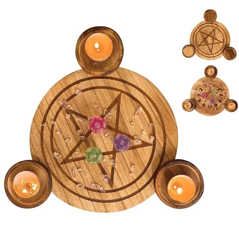 Pentagram Candlestick Ritual Wax Table Energy Ornaments Supplies For Home Decor