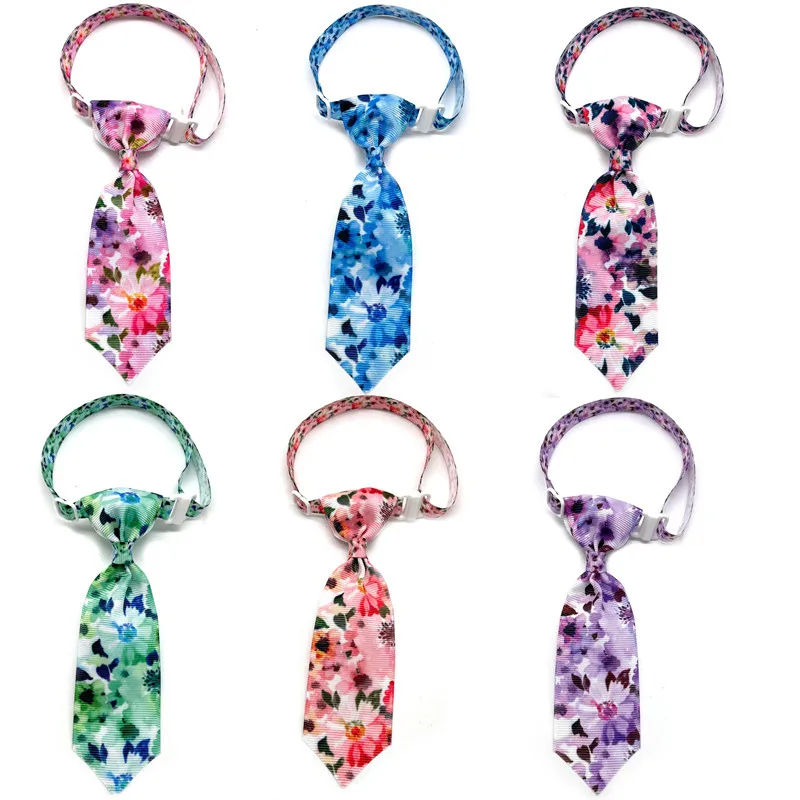 

50/100pcs Pet Grooming Product Flowers Bright Color Puppy Dog Cat Neckties Adjustable Dog Ties Pet Grooming Accessories Dog Ties