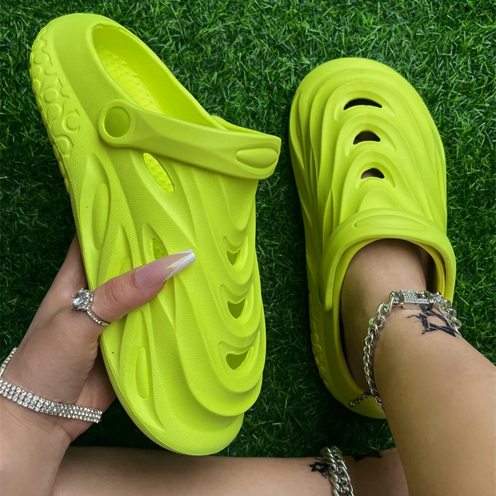 Summer Men Casual Beach Sandals Platform Non-slip Sneaker Slippers Women Fashion Outdoor Slides EVA Soft Nurse Flip Flops Shoes