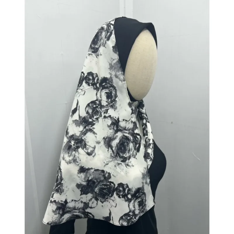 2023 New Women's Headscarf Muslim Hui Middle East Malay Ethnic Set Head Printed Patchwork Chiffon Headscarf Is Code