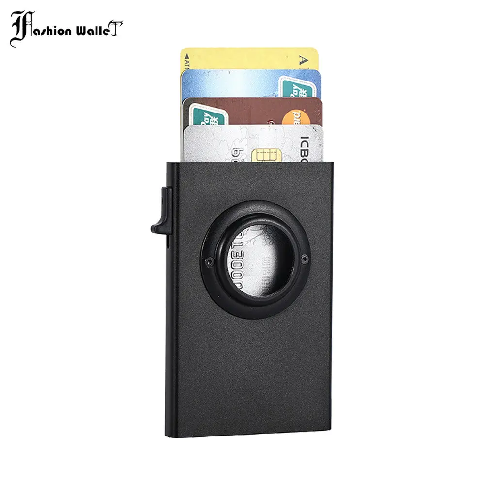 RFID Metal Man Wallet Card Case AirTag Card Holder ID Credit Pop Up Wallet Slim Anti-lost Protective for Airtag Air Tag