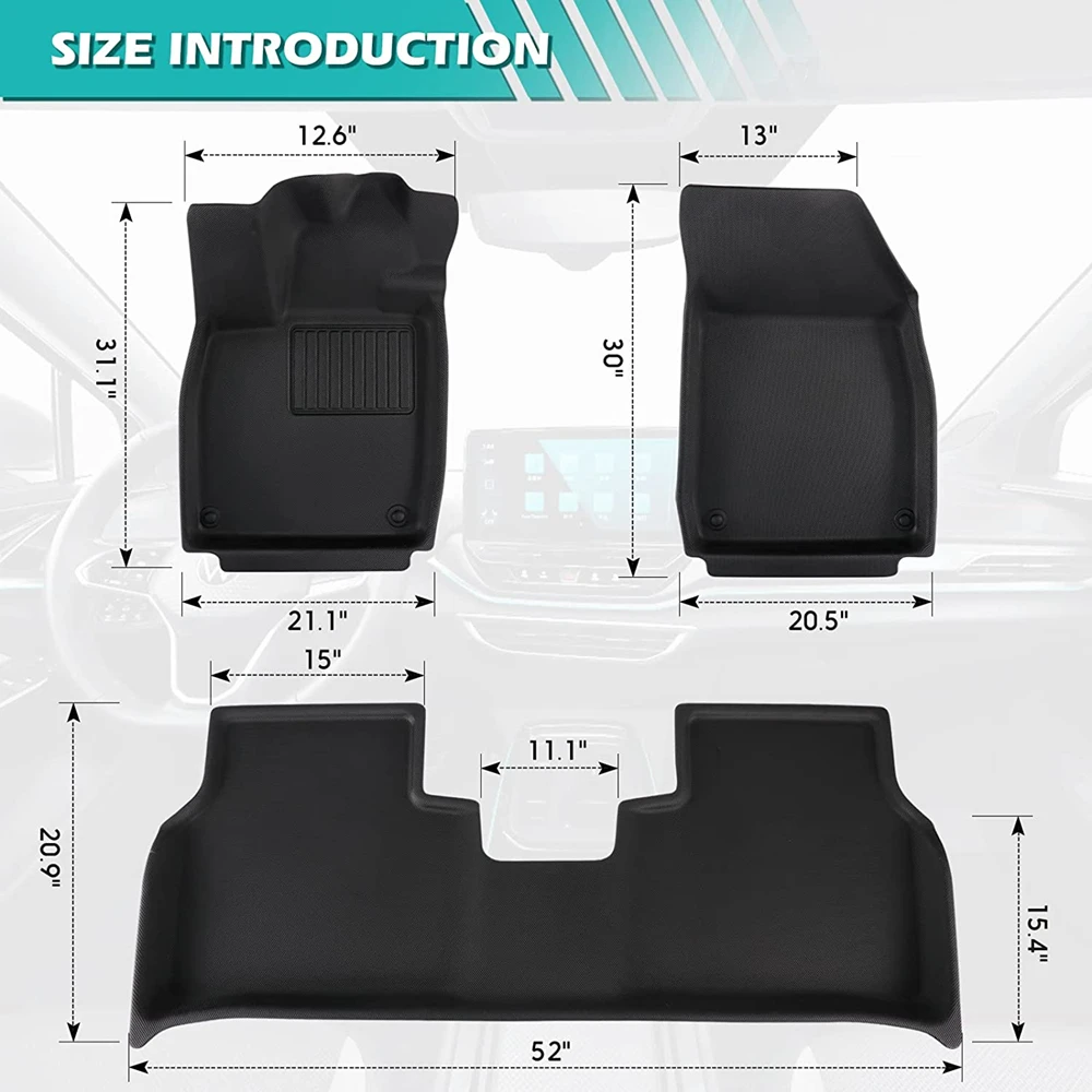 3D коврики для Volkswagen ID.4 2024 2023 2022 2021 улучшенный Коврик пола нескользящий коврик