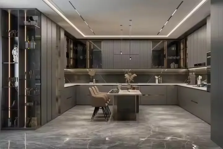 Фото Современные модульные кухонные шкафы в европейском стиле, лаковые кухонные конструкции, сделано в Китае, производство №5