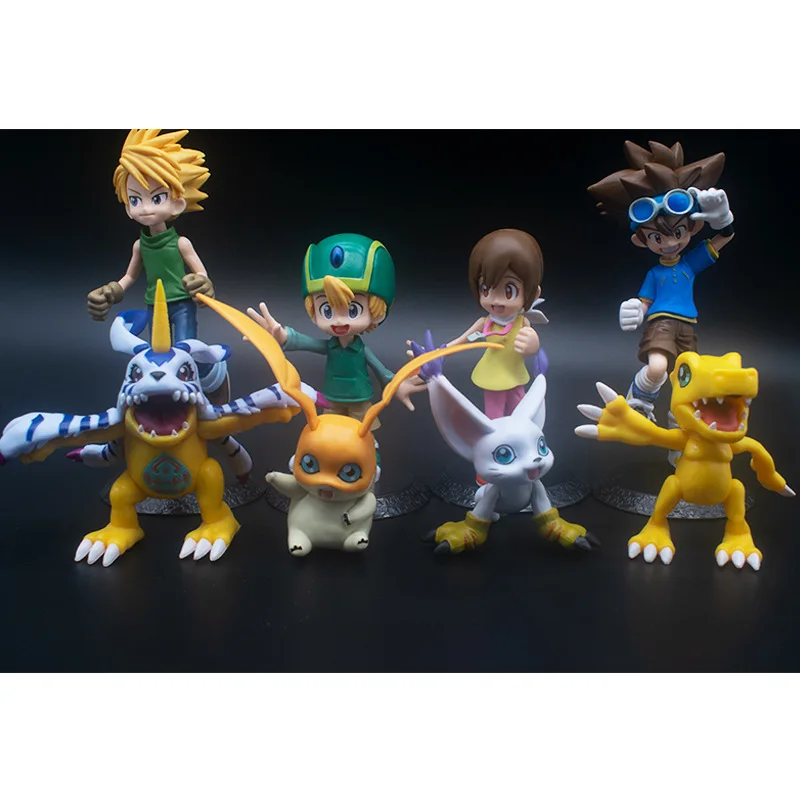 

8Pcs/Set Anime Digimon Adventure Yagami Taichi Agumon Ishida Yamato Gabumon Figure Model Collectible Toy Doll Kids Birthday Gift