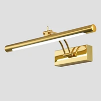 l405570cm gold led wall lamp stainless steel adjustable bathroom mirror front light sconce vanity lights fixture with switch