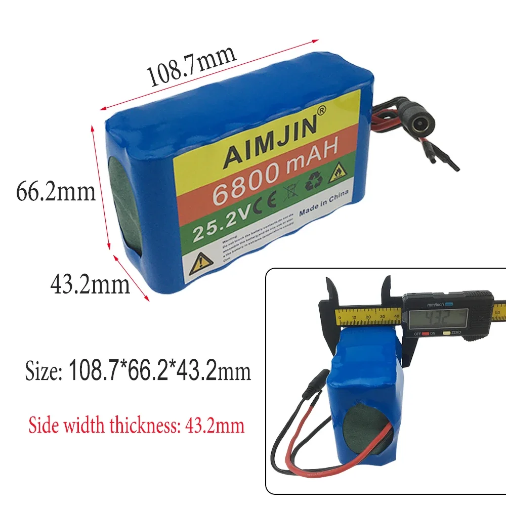 25 2 В 6800 мАч литиевая батарея большой емкости 18650 6S2P аккумулятор BMS с зарядным