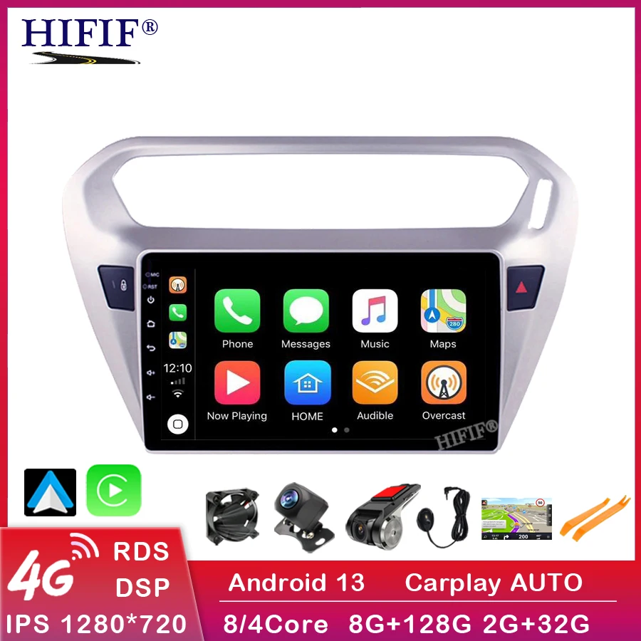 

Carplay Android 13 For Peugeot 301 Citroen Elysee 2014-2016 Car Radio Multimedia Video Player Navigation GPS 2 din dvd DSP IPS