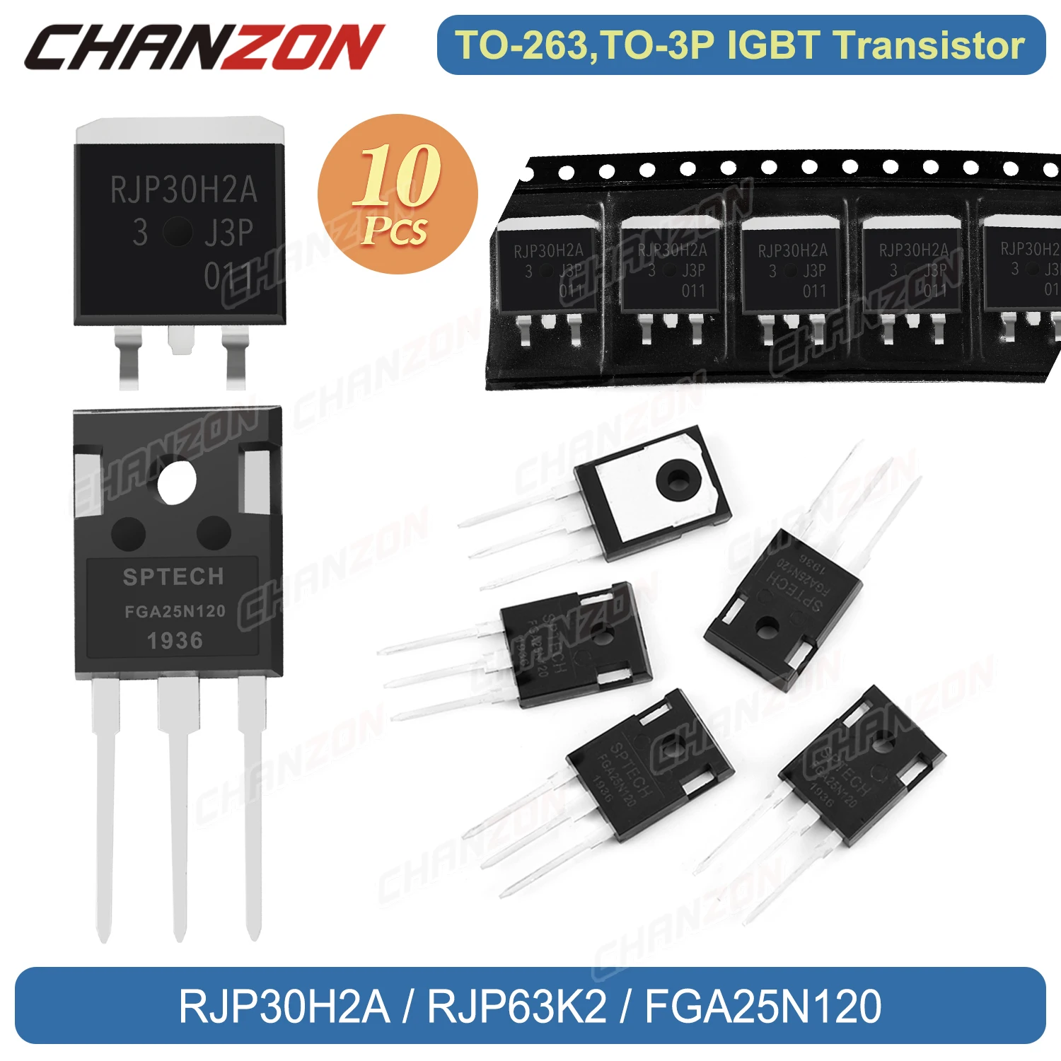 

5/10PCS TO-263 RJP30H2A RJP63K2 TO-3P FGA25N120 Field Effect IGBT Transistor Fets High Powerful 25A 1200V Integrated Circuit BJT