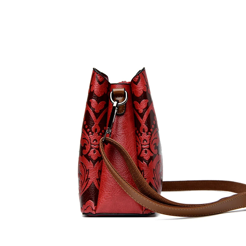 Luxury Designer Fashion Flower Pattern Design Ladies Shoulder Bag New Women Bucket Bag High Quality Leather Women Crossbody Bags