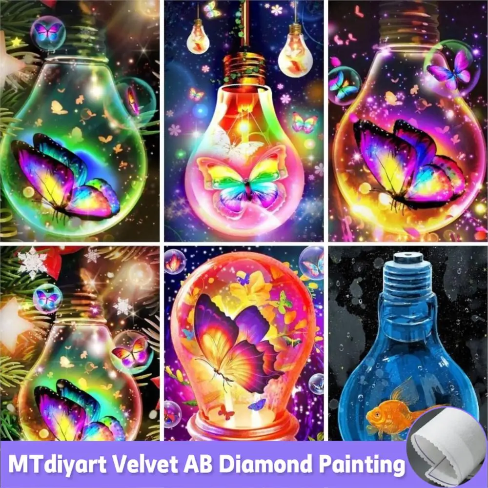 

5D DIY Diamond Painting Light Bulb With Fantasy Butterflies Pattern Cross Stitch Full Square 5d Diamond Embroidery Mosaic Gift