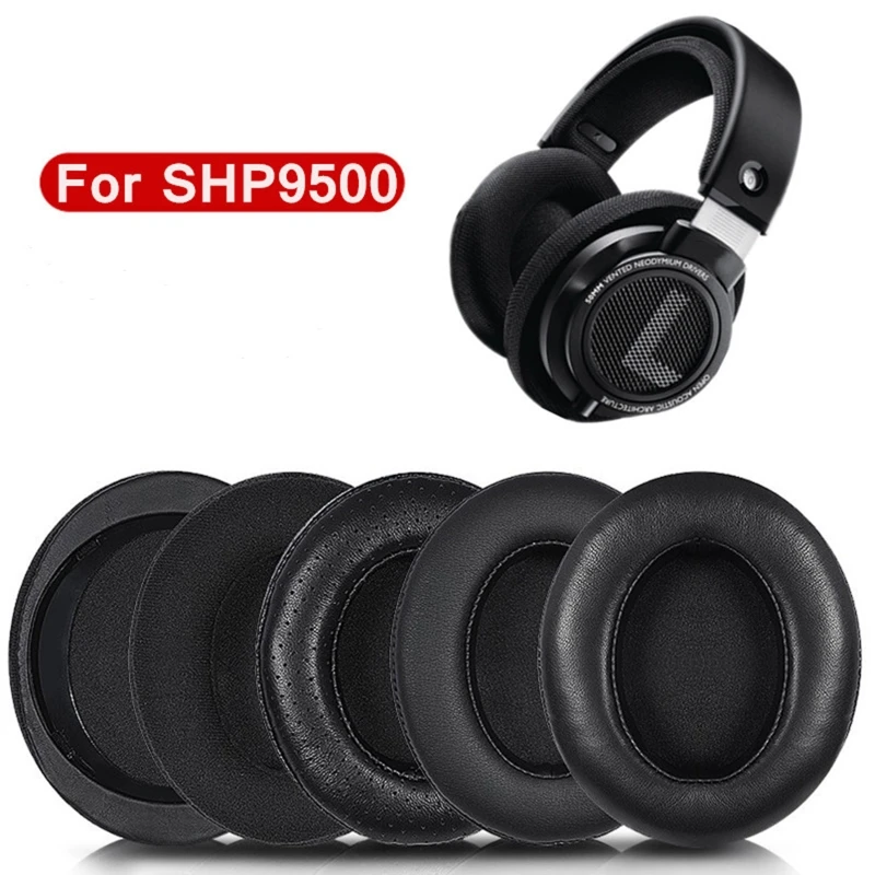 

Comfortable Protein Leather Cloth Ear Pads Compatible with SHP9500 Headphones Perfectly Fit Ear Pads Earpads Round Cups