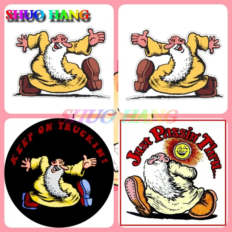 MR. NATURAL CRUMB' COMIC DECAL STICKER POT HEAD RAT JUST PASSIN THRU STICKER TOOL BOX 3M USA MADE TRUCK VEHICLE WINDOW WALL CAR